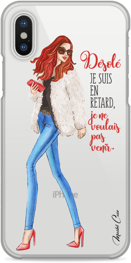 Coque Iphone X Désolée Je Suis En Retard - Iphone X (1230x900), Png Download