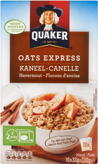 Quaker Oats Express Kaneel Havermout Portiezakjes - Quaker Oatmeal, Instant, Flavor Variety - 7 Packets, (720x720), Png Download