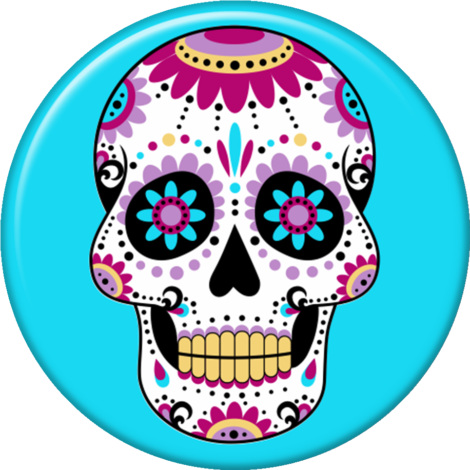 Download Pop Selfie Caveira Mexicana Azul Day Of The Dead Colours Full Size Png Image Pngkit