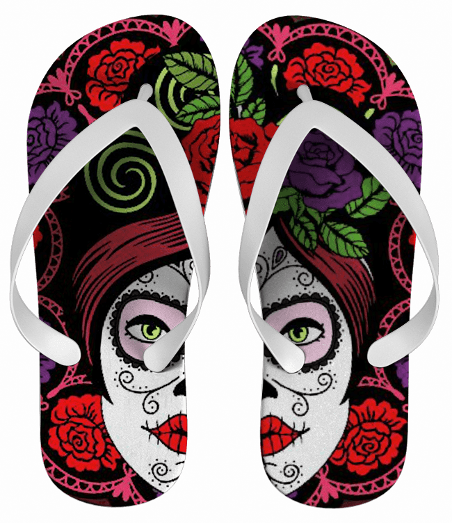 Chinelo Estampa Caveira Mexicana - Chinelo Personalizado Coca Cola (650x752), Png Download