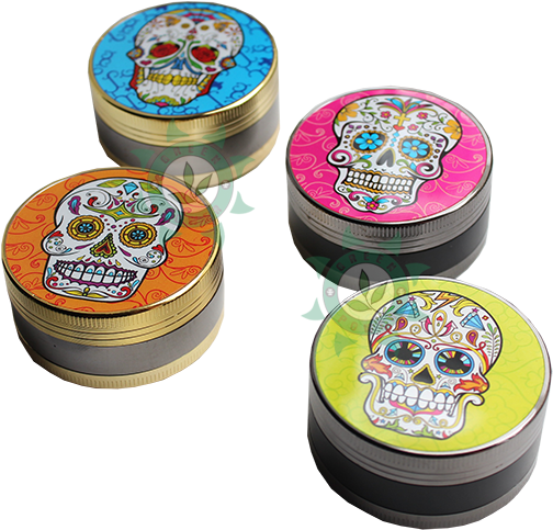 Triturador Metal Caveira Mexicana 3 Partes - Metal (700x700), Png Download