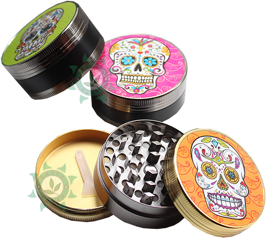 Triturador Metal Caveira Mexicana 3 Partes - Metal (750x750), Png Download