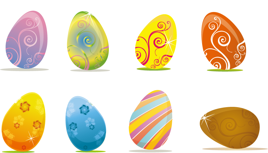Easter Eggs By Free Vector Stock - Hipster Easter Eggs Vector (931x534), Png Download