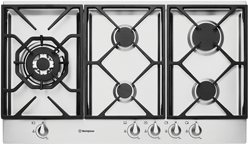 90cm Stainless Steel Gas Cooktop - Westinghouse Whg956sa 90cm 5 Burner Gas Cooktop - Stainless (624x520), Png Download