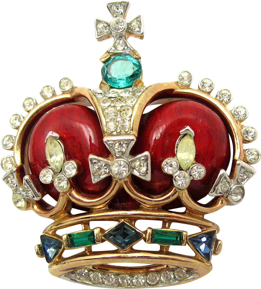 Philippe 'coronation Gems' Red Royal Crown Brooch - Brooch (1106x1106), Png Download