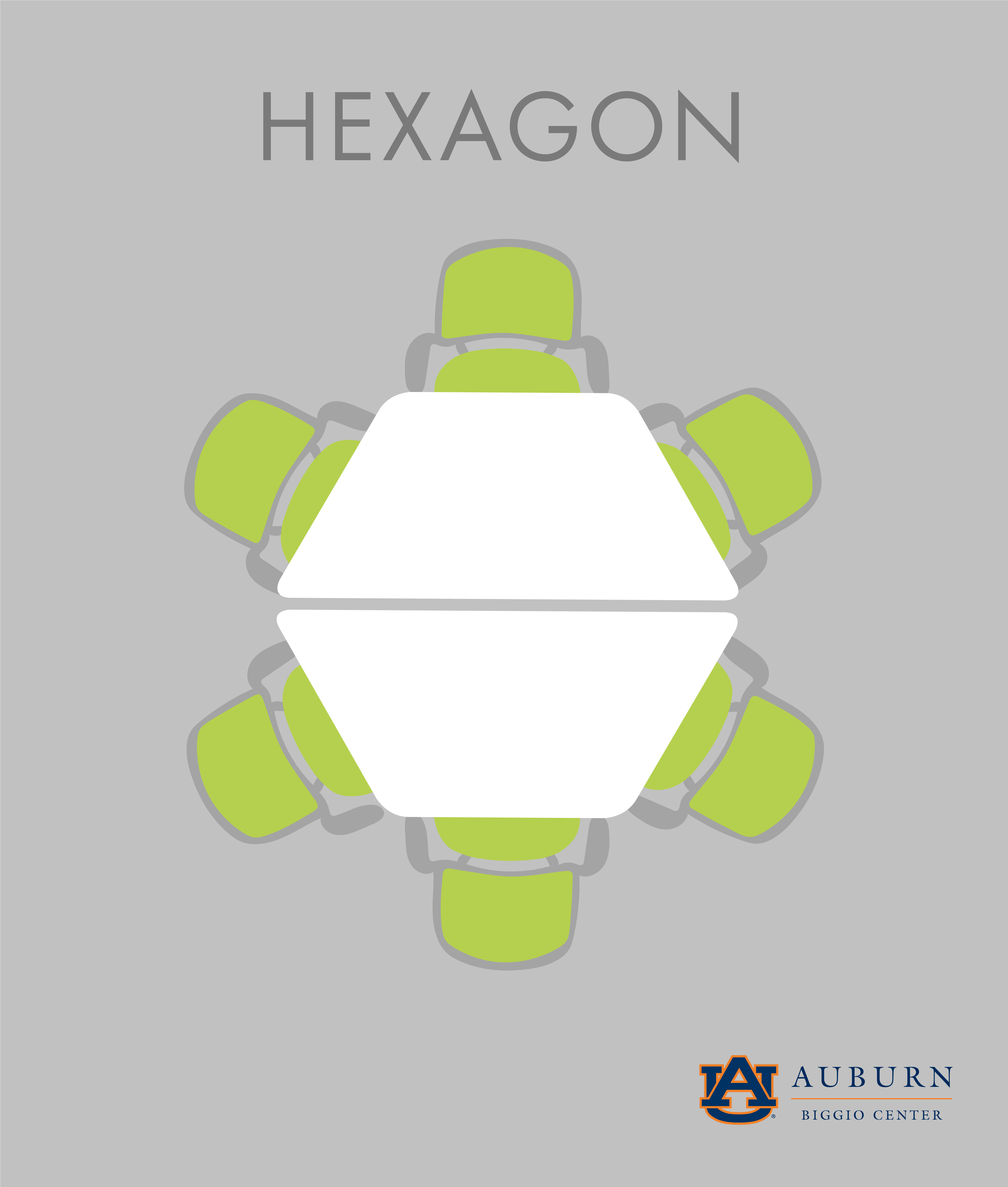 Two Mobile Desks Are Shown In A Hexagonal Configuration - Auburn University (4801x5654), Png Download