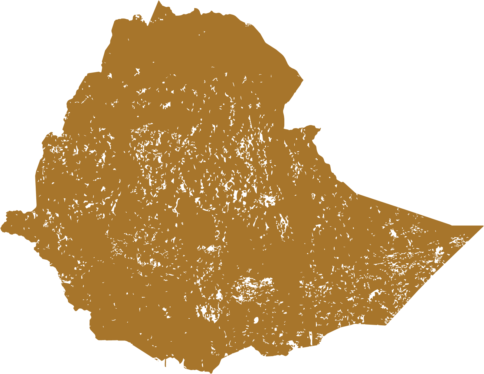 Single Origin - Ethiopia - Ethiopia Map Blank (1600x1237), Png Download