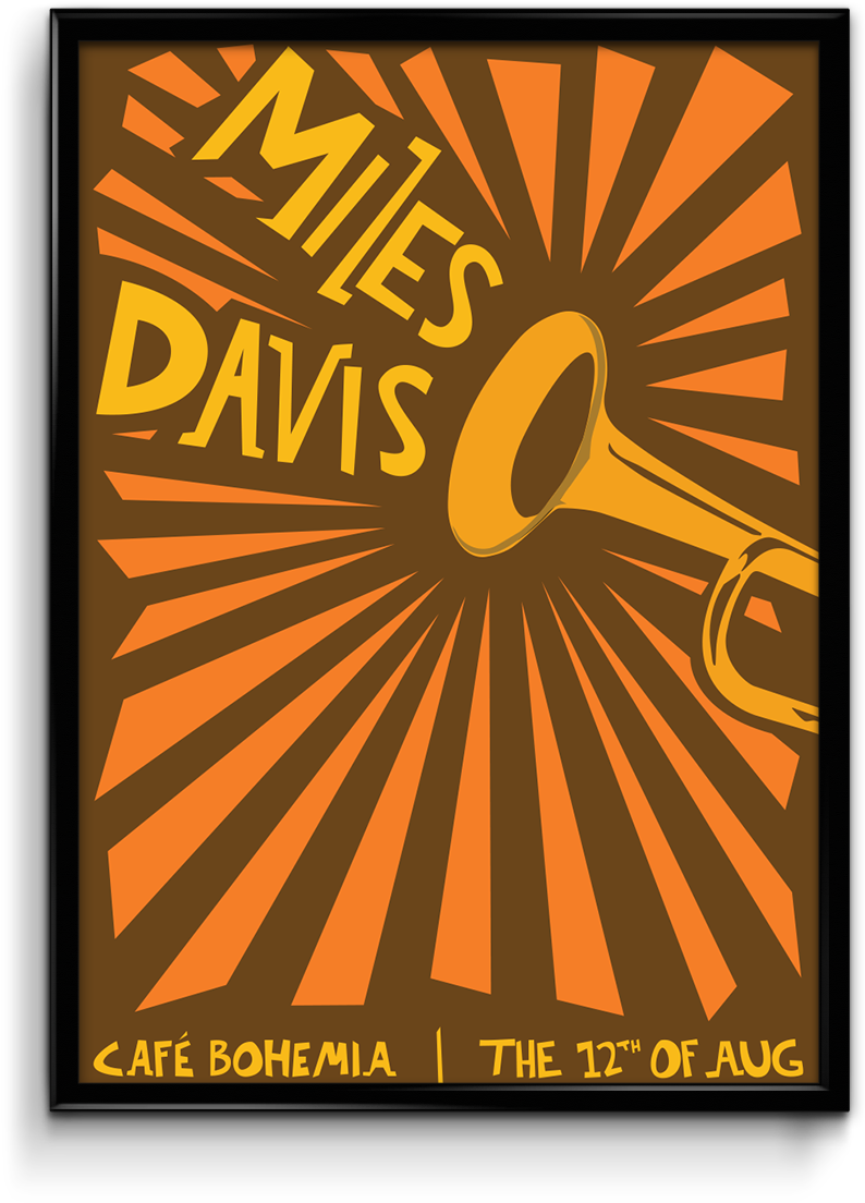 Miles Davis Poster - Jazz (973x1230), Png Download