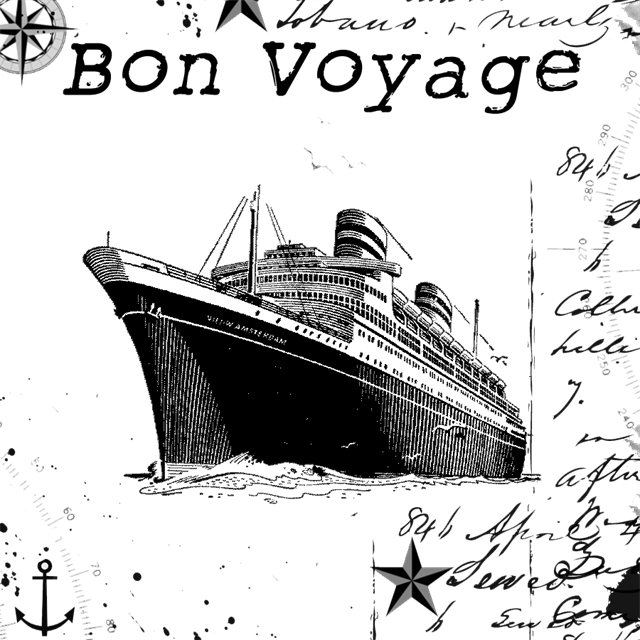 Geocache Description - - Black And White Drawing Of Titanic Ship (640x640), Png Download