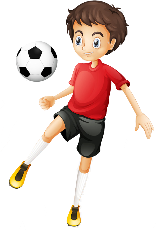 Cursos - Boy Playing Soccer Cartoon (542x800), Png Download