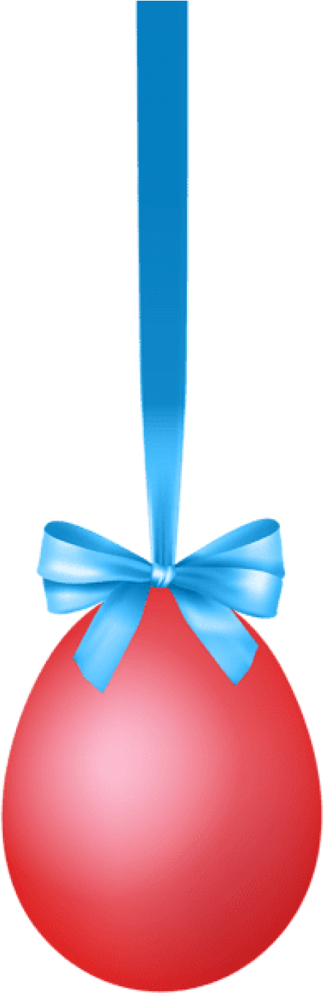 Free Png Red Hanging Easter Egg With Bow Transparent - Clipart Easter Ribbon (480x1433), Png Download