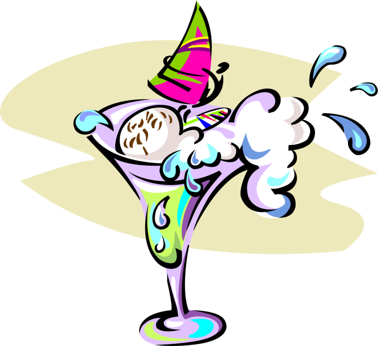 Vector Illustration Of Windsurfer In Mixed Cocktail - Cartoon (766x700), Png Download