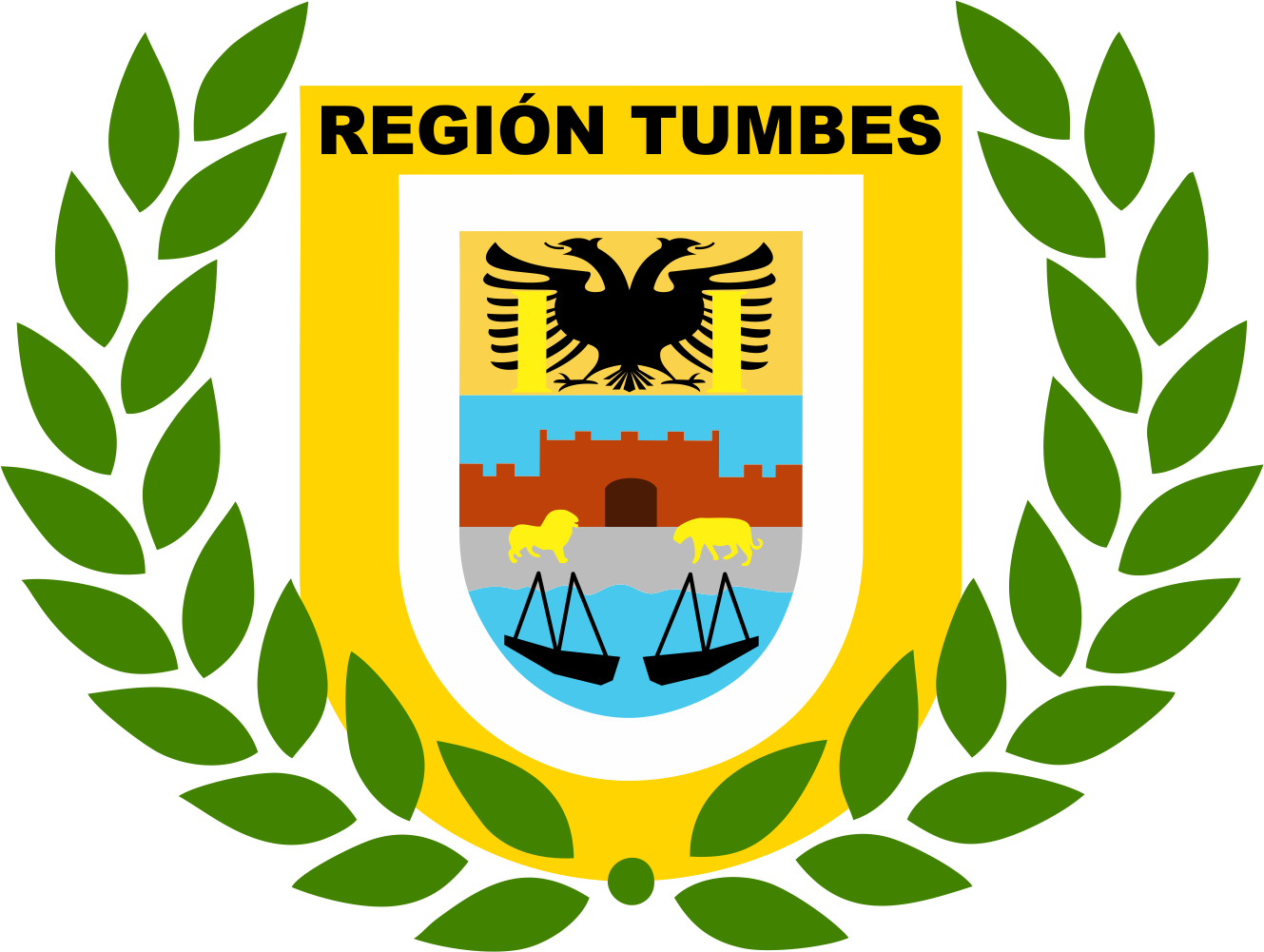 Escudo Regional Tumbes - Laurel Wreath (1329x1001), Png Download