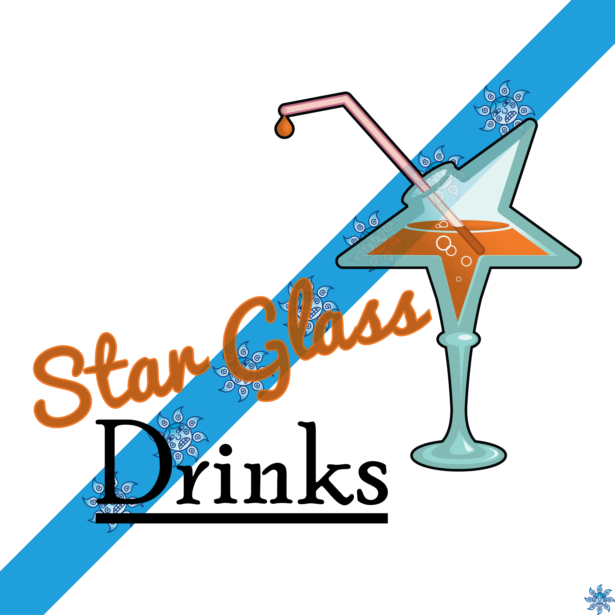 Star Glass Drinks Logo - Graphic Design (2000x2000), Png Download