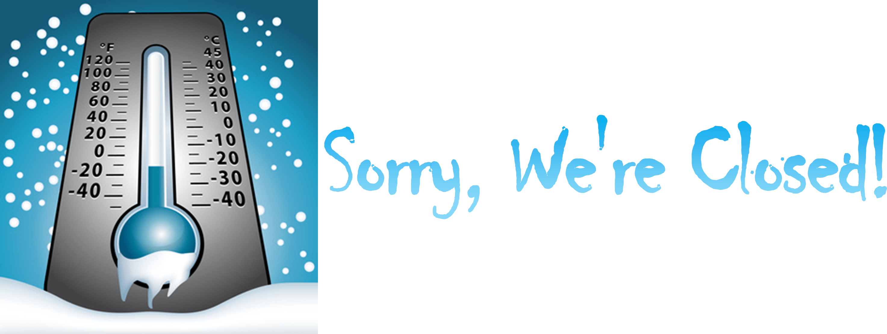 Due To The Extreme Weather, The Wandering Dragon Will - Frozen Thermometer (2946x1110), Png Download