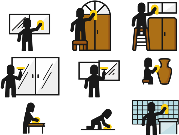 Stickman Lavandose Las Manos (800x560), Png Download