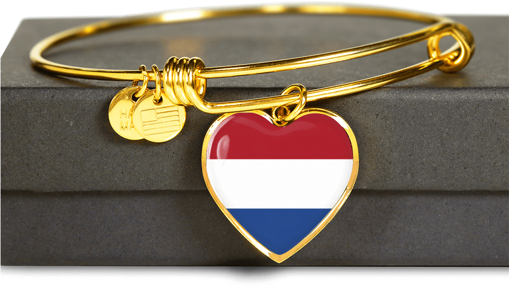 18k Gold Finished Heart Pendant Bangle Bracelet - Someone I Love Was Born Today (1000x1000), Png Download