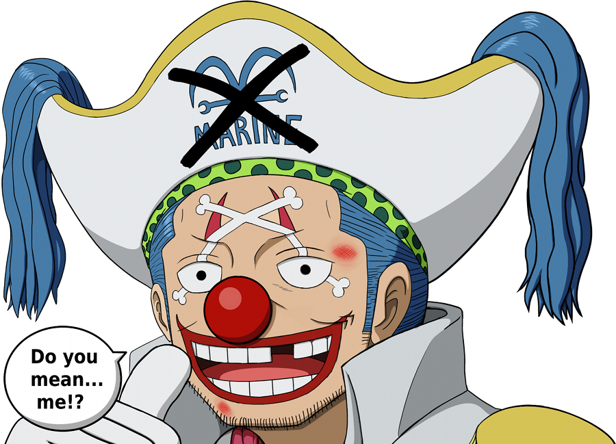 Do You Mean Me - Buggy One Piece Marineford (900x649), Png Download