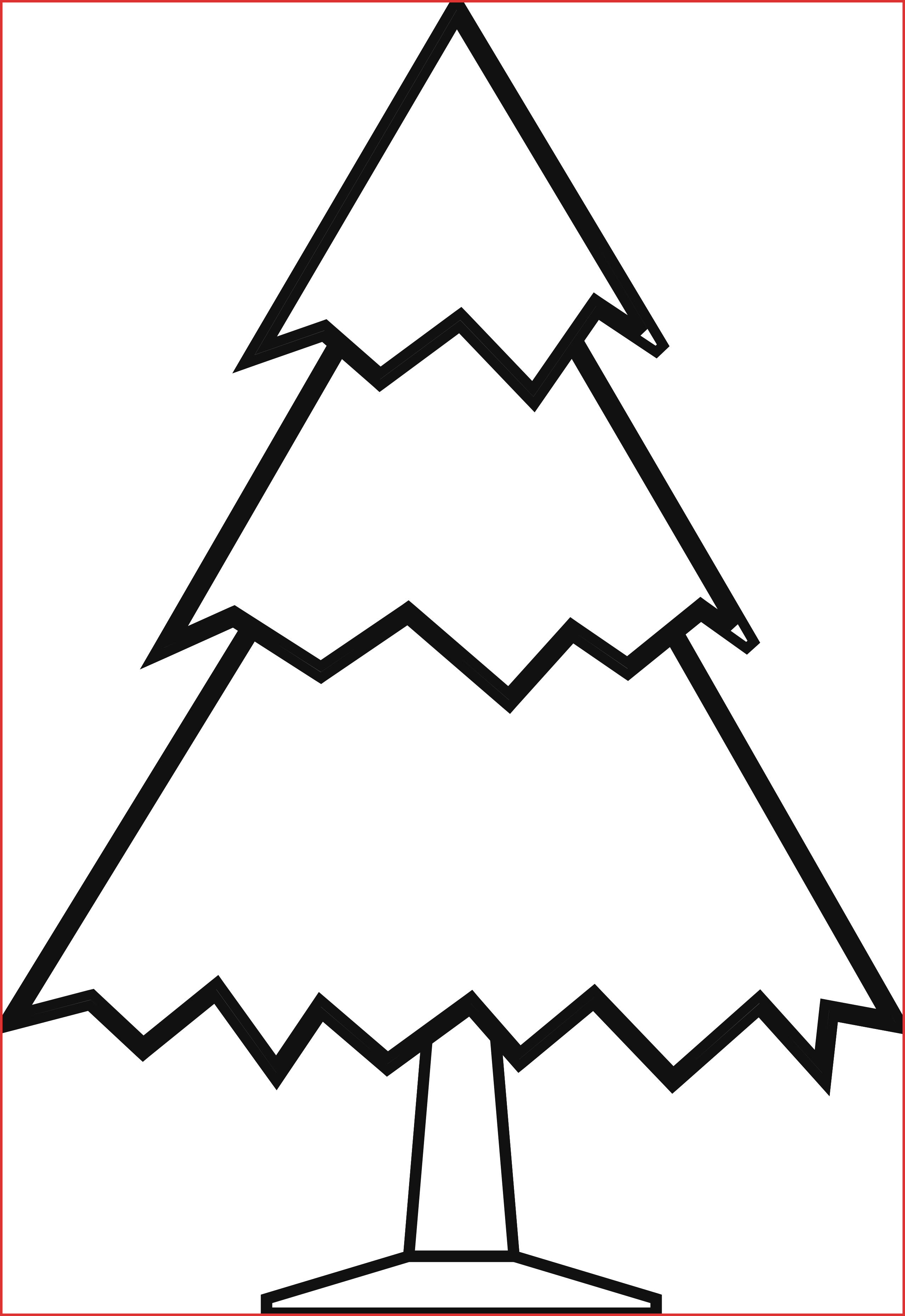 Simple 20black 20and 20white 20tree 20drawing - Christmas Tree Easy Drawing (2555x3714), Png Download
