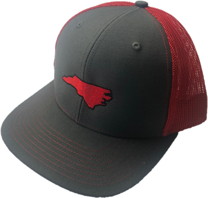 State Of North Carolina Red And Grey Mesh Adjustable - Baseball Cap (1024x1024), Png Download