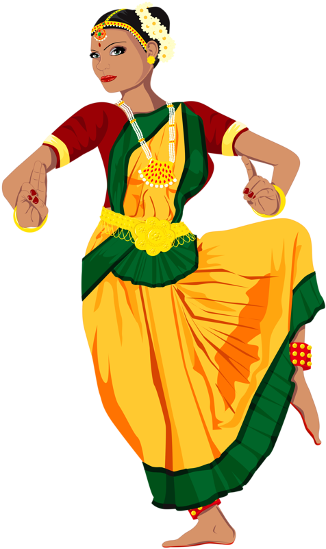 Indian Dance Clipart Png - Indian Classical Dance Clipart (476x800), Png Download