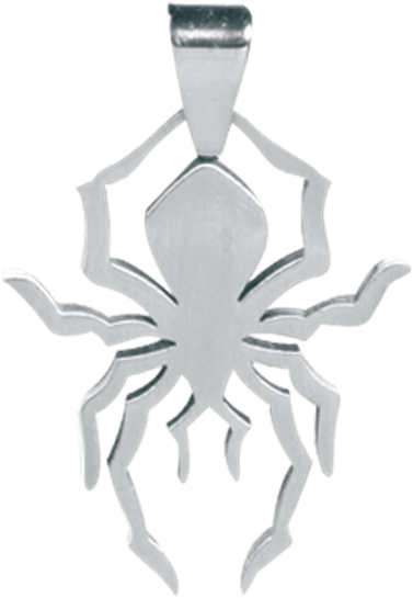 Spider Silhouette Pendant - Spider Pendant - Collectible Medallion Necklace Accessory (555x555), Png Download