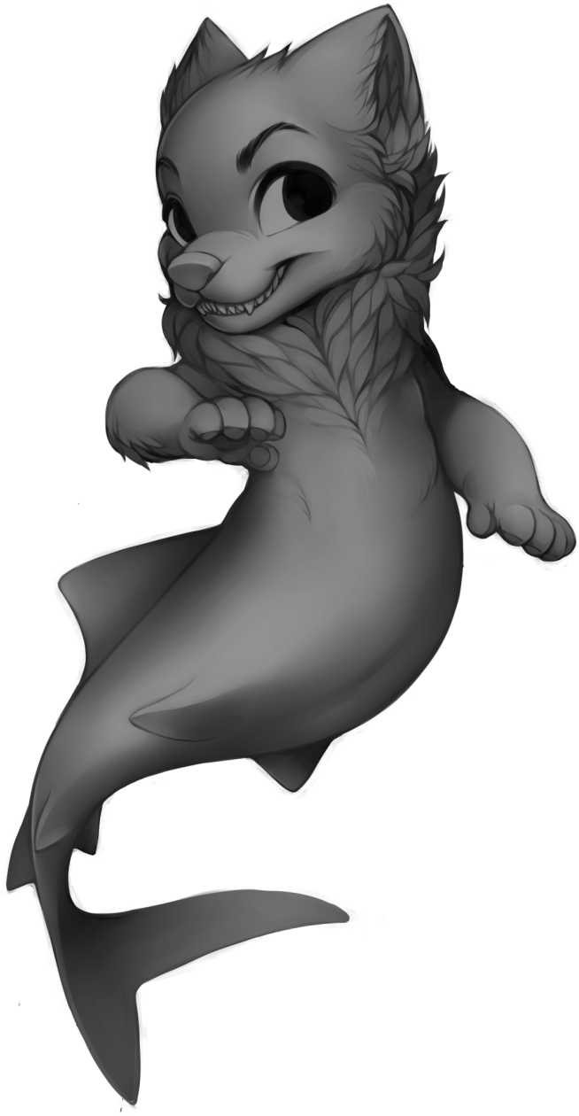 Mermaid Wolf Base - Wolf Mermaid (710x1280), Png Download