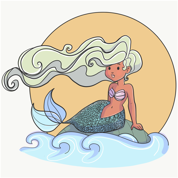 Stormy Seas Character Adobe Draw Vector Mermaid - Stormy Seas: Stories Of Young Boat Refugees (800x600), Png Download