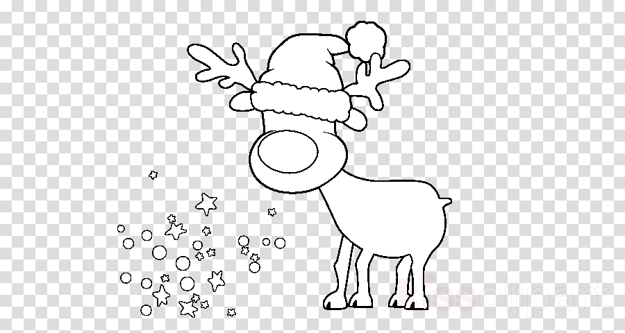 Dibujo De Reno Para Colorear Clipart Rudolph Reindeer - Clip Art (900x480), Png Download
