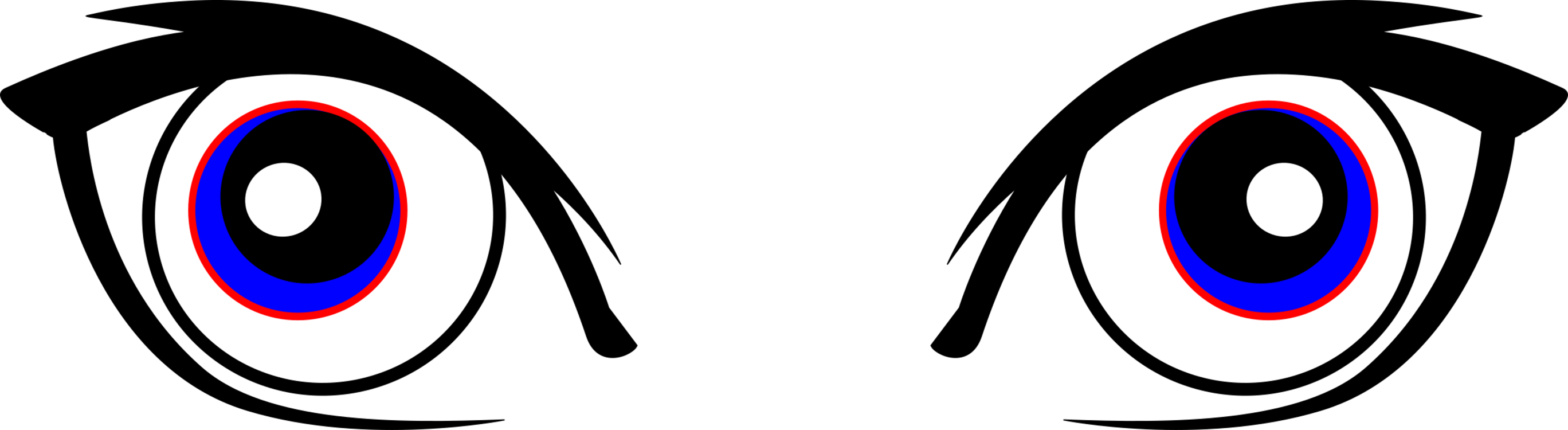 Drawing Eye Cartoon Computer Icons Silhouette - Cartoon Eyes No Background (2736x750), Png Download