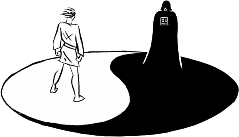 Luke And Darth Vader Yin-yang - Yin Yang Vader Luke (1896x673), Png Download