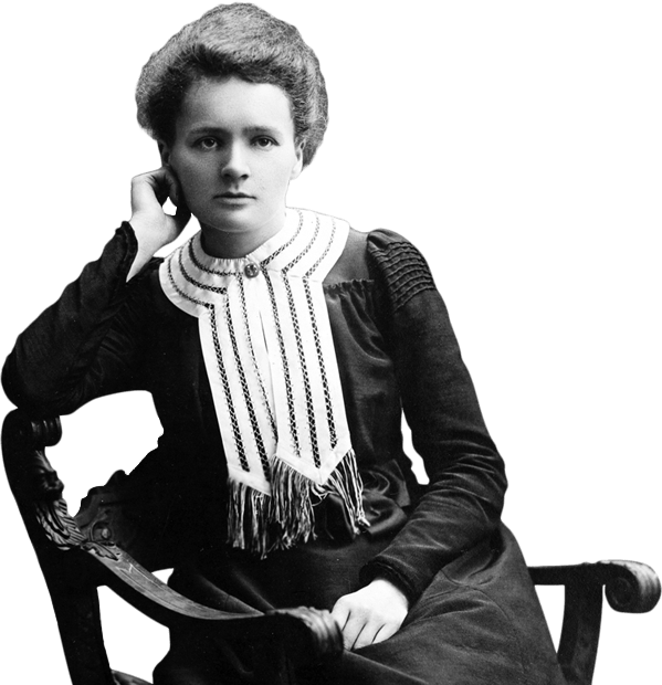 Marie Curie Sitting - Marie Curie With No Background (599x620), Png Download