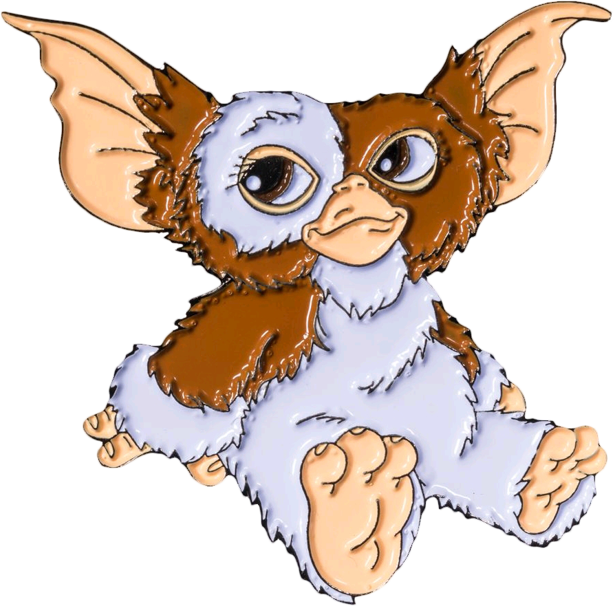 Gizmo Sitting Enamel Pin - Gremlins (894x881), Png Download