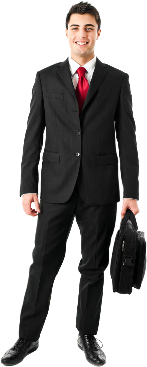 Businessman With Briefcase Png - Business Man (800x1378), Png Download