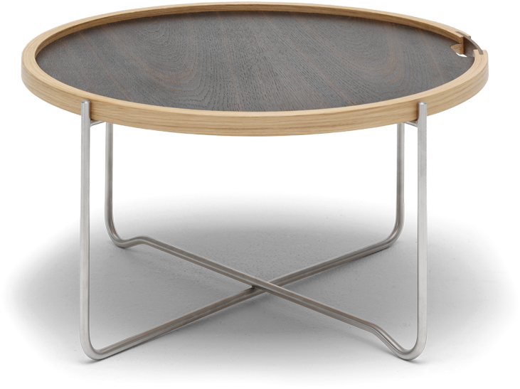 Carl Hansen & Son Wegner Ch417 Tray Table Ø62 Cm,oak/smoke - Carl Hansen & Son Wegner Tray Table (800x800), Png Download