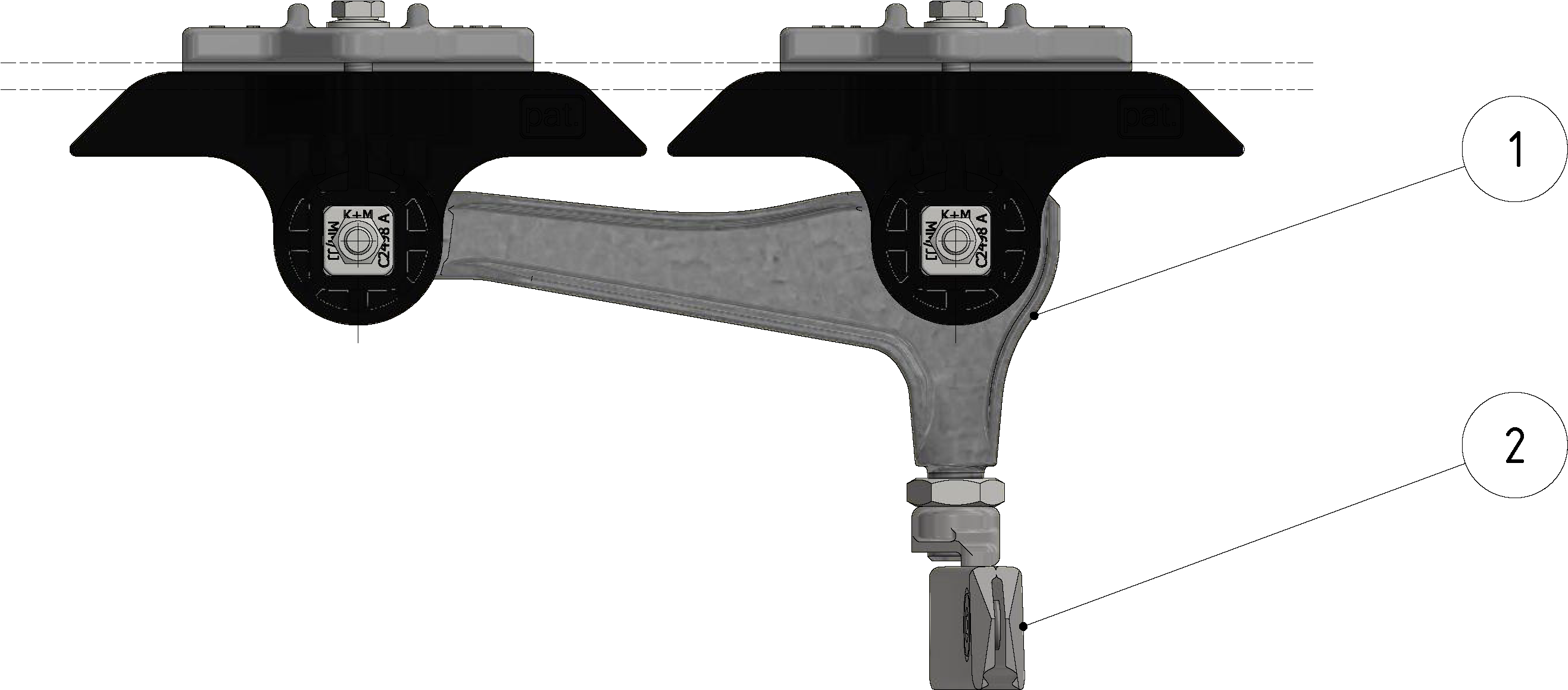 Contact Wire Suspension Etb With Line Insulator Type - Longboard (3509x2042), Png Download