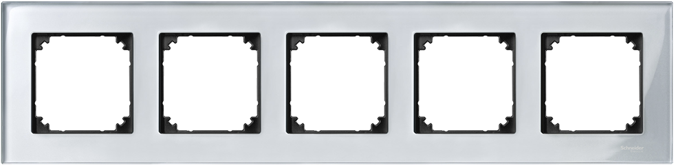 Mtn4050 3260 Real Glass Frame, 5 Gang, Diamond Silver, - Schneider Electric Mtn404204 Merten M-elegance Glass (984x984), Png Download