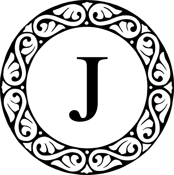 J Clipart - Letter J Monogram Png (594x596), Png Download