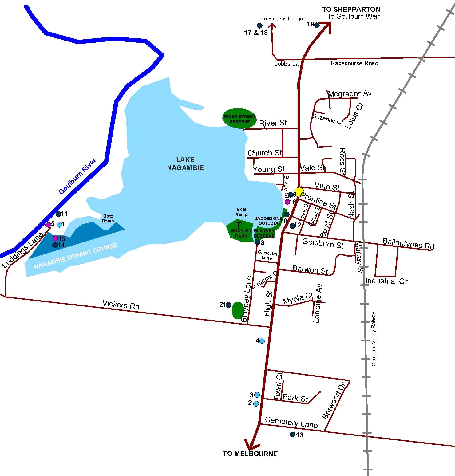 Download Nagambielakesmap Lake Nagambie Boat Ramp Full Size PNG