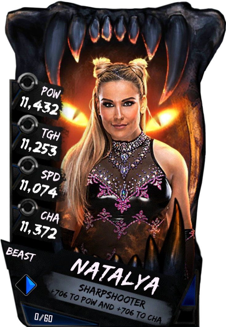 Natalya S4 16 Beast - Wwe Supercard Beast Cards (733x1158), Png Download