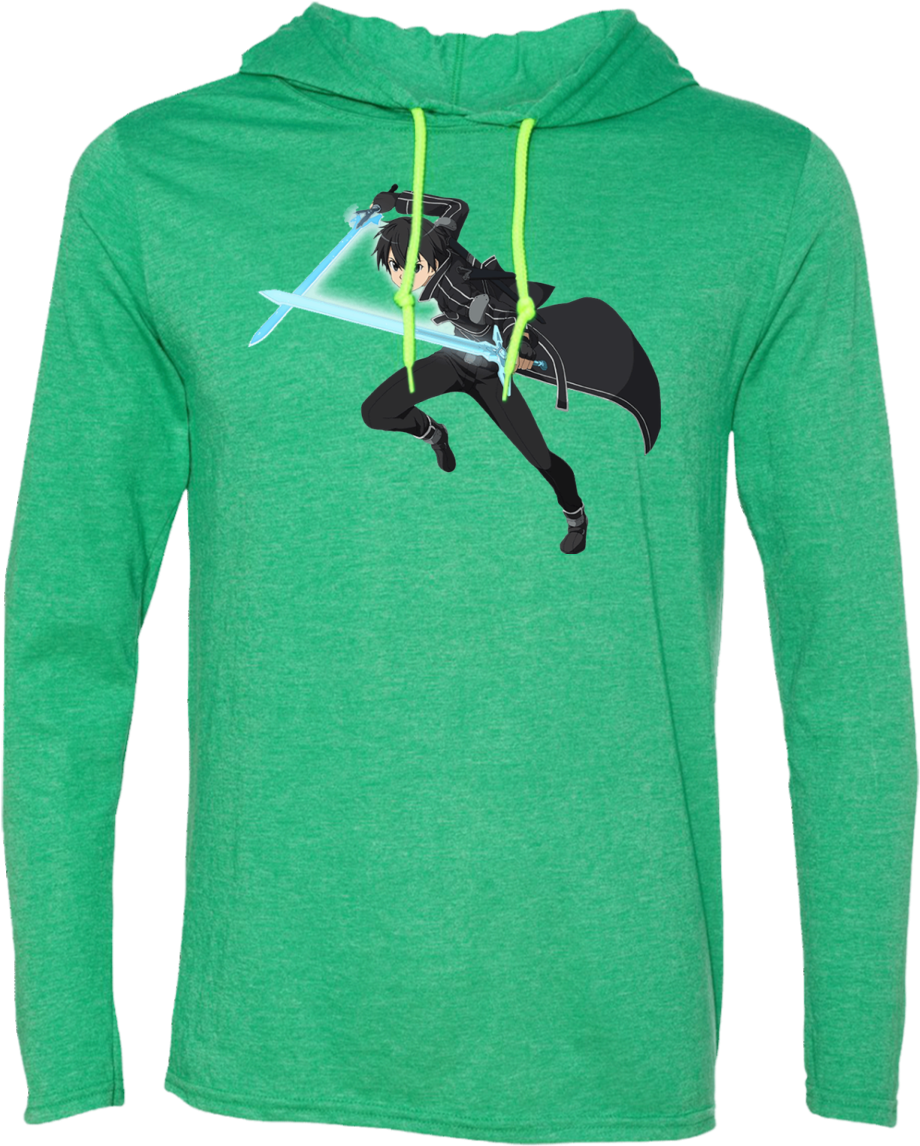 Kirito Ls T-shirt Hoodie - Shirt (1155x1155), Png Download
