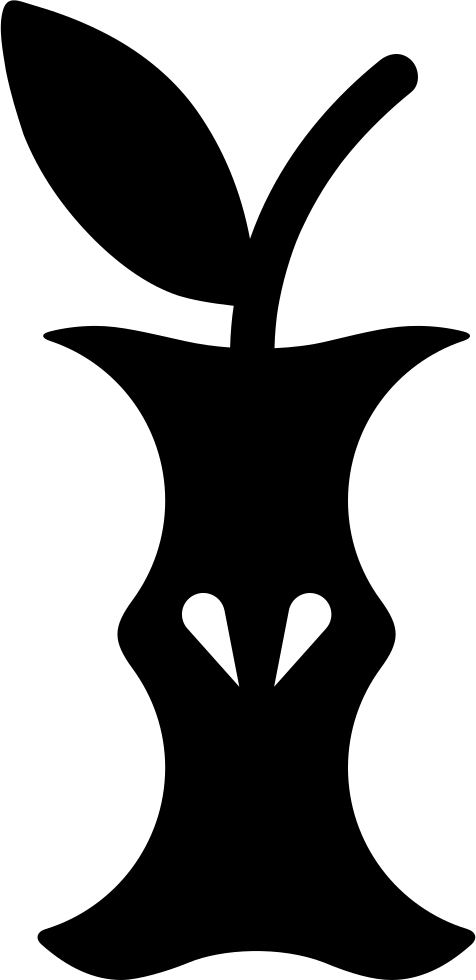 Png File Svg - Eaten Apple Icon Png (476x980), Png Download