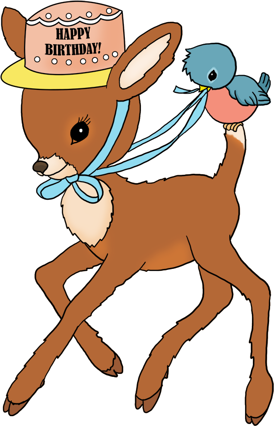Happy Birthday Greeting With Flowers, Bambi Birthday - Birthday (558x868), Png Download