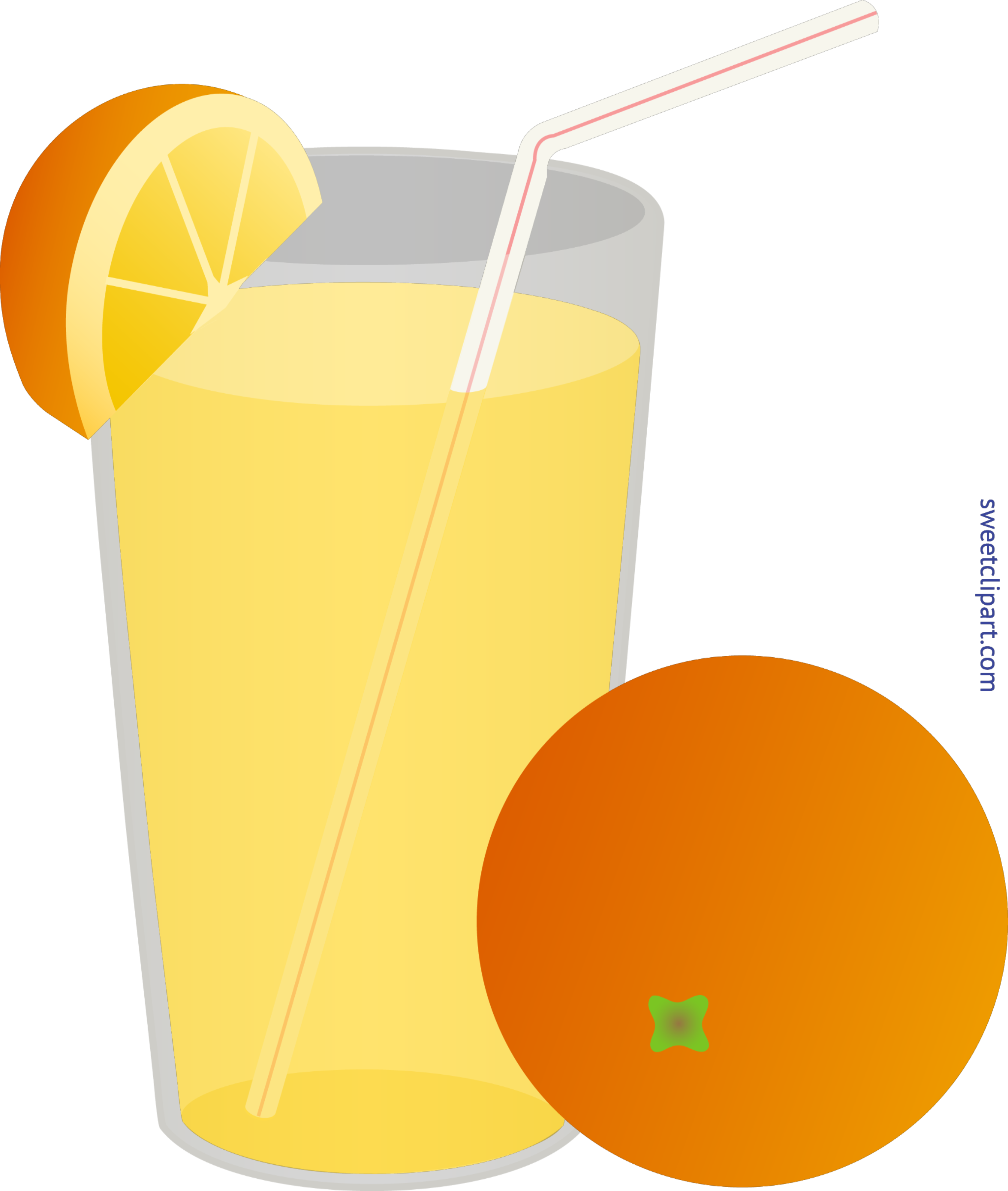Svg Glass Orange Juice Whole Wedge Clip Art - Orange Juice Cartoon Transparent Background (4766x5628), Png Download