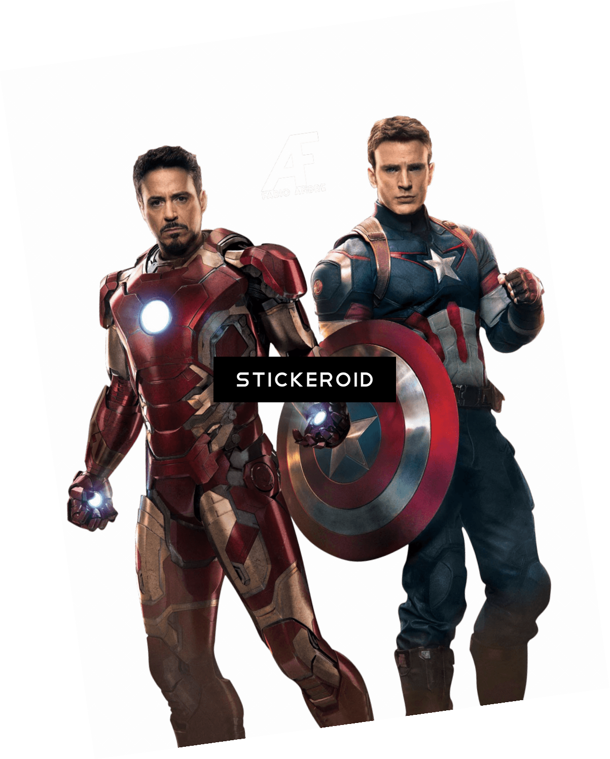 Avengers Ironman Captain America - Iron Man Capitán América (1203x1496), Png Download