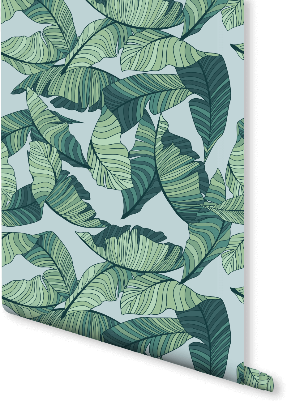 Illustrative Banana Leaf Wallpaper - Tropical Green Leaf Background (940x1296), Png Download