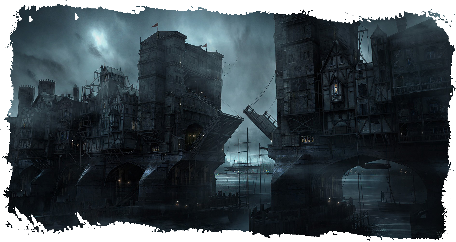 Escape From Riverguard Keep - Thief City Concept Art (1900x1006), Png Download