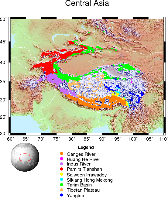 World Glacier Inventory - Map (553x675), Png Download
