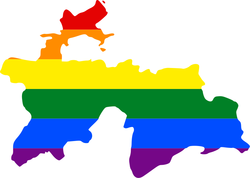 Lgbt Flag Map Of Tajikis - Tajikistan Flag Map (795x568), Png Download