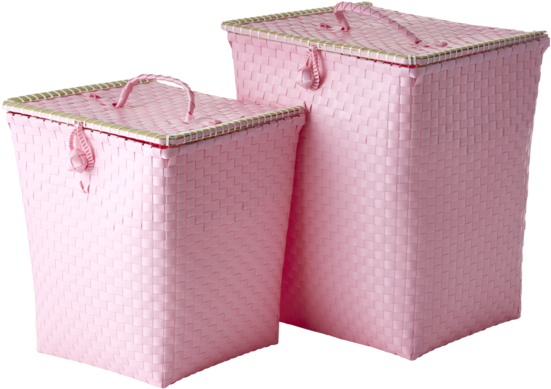 Rice Laundry Basket Made Of Plastic - Soft Pink - Large (600x600), Png Download